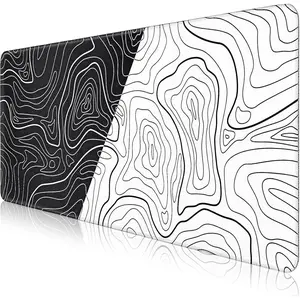 Large  Pad, Topographic Map Desk Mat, Non Slip Rubber Base & Stitched Edges Mousepad,  Gaming Mousepad, Extended Desk Pad for  Office Work(27.5x11.8 Inch)