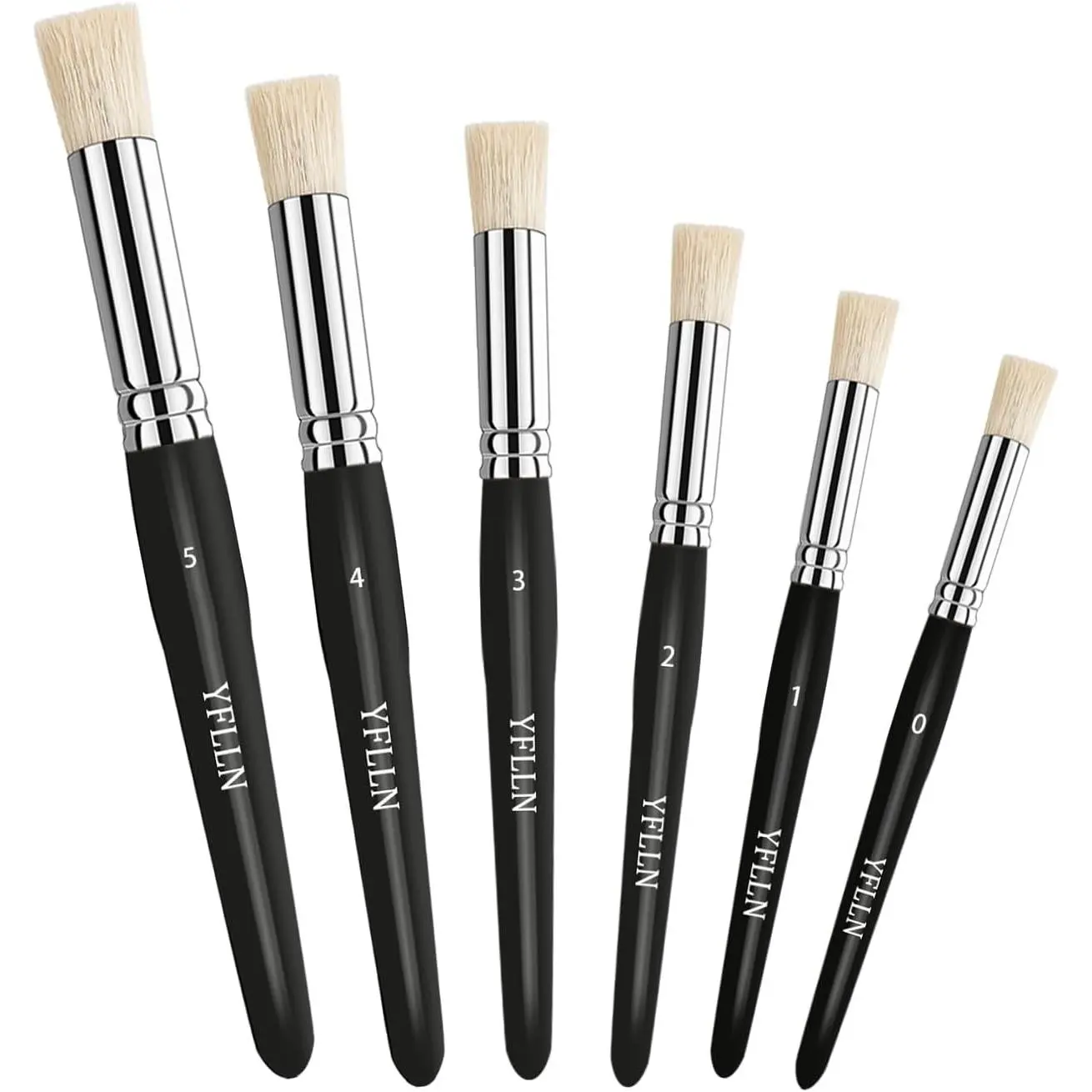 Wooden Stencil Brushes Natural Stencil Bristle Dome Art Painting Brushes Wood Paint Template Brush for Painting On Stencil Projects, Card Making, DIY, Crafts and Acrylic Oil Watercolor Painting Black