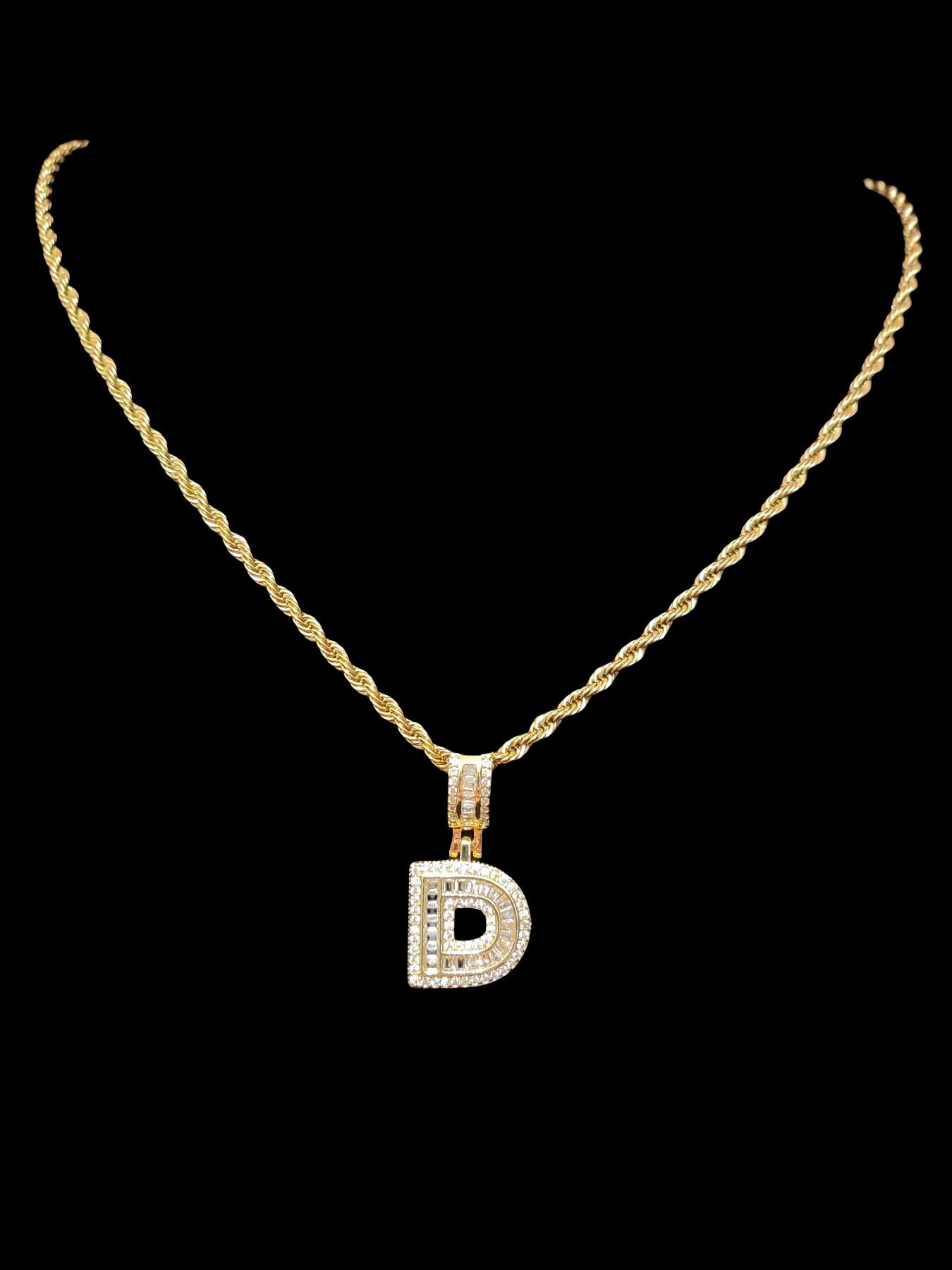 Artificial Zircon Letter Pendant & Chain Necklace, Fashion Jewelry for Party, Daily Clothing Decor, Trendy All-match & Exquisite Jewelry for Birthday Gift, Initial Necklace Jewelry