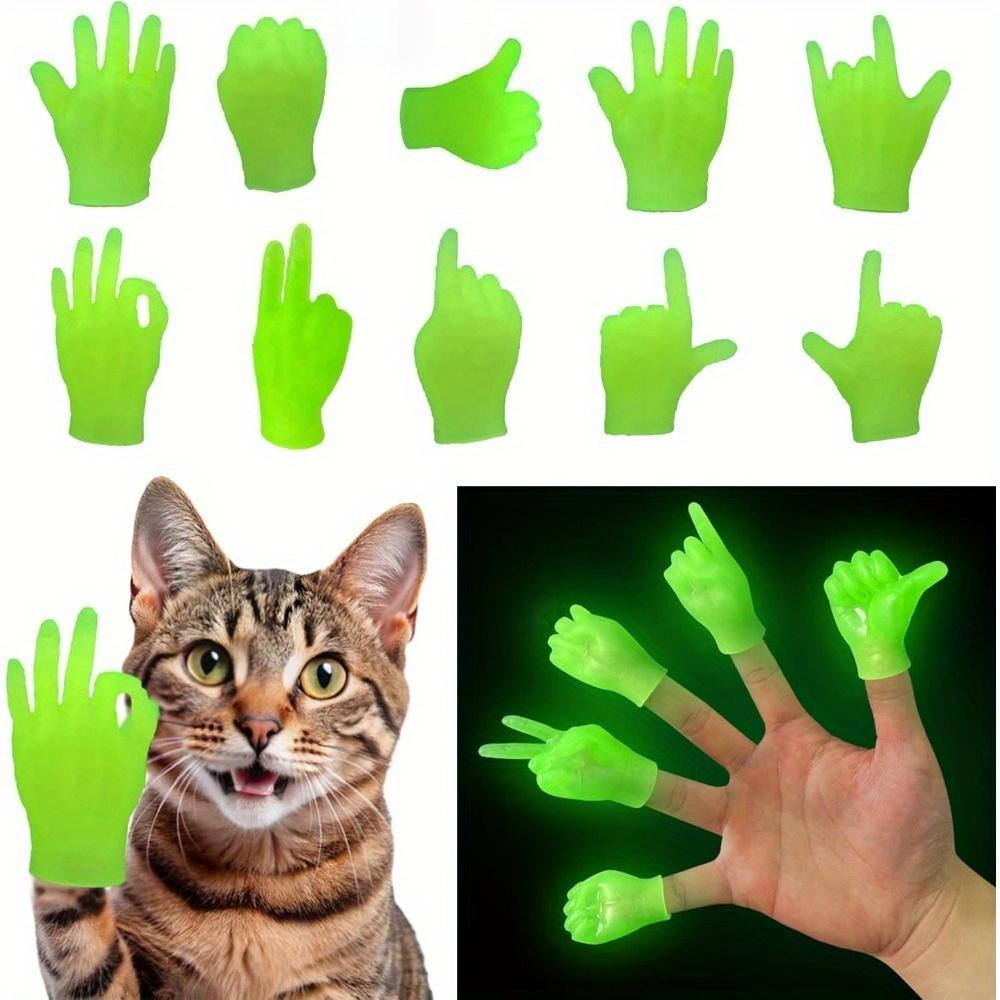 10-Pack Glow-in-the-Dark Green Mini Hand Puppets – Authentic Rubber Finger Puppets, Perfect for Cat Shows, Puppet Shows & Creative Games. Portable & Durable, Ideal for Indoor Use
