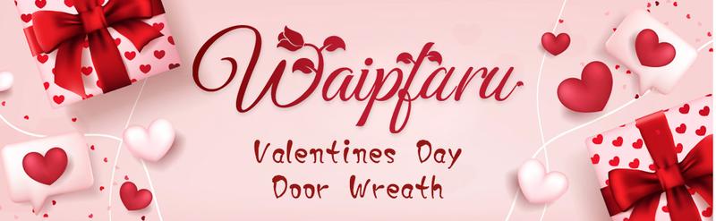 Waipfaru 17 Inch Valentines Day Mesh Wreath,Valentines Wreaths for Front Door with Love Wooden Sign Fishnet Yarn, Valentines Day Wedding Decorations for Indoor and Outdoor