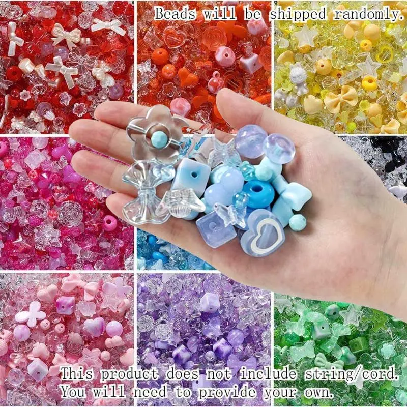180 Pcs Acrylic DIY Jewelry Accessories Set, 9 Styles Colorful Beads and Accessories for Jewelry Making, for Bracelet Necklace Hair Accessories & Phone Chain, Creative Gift for Festivals