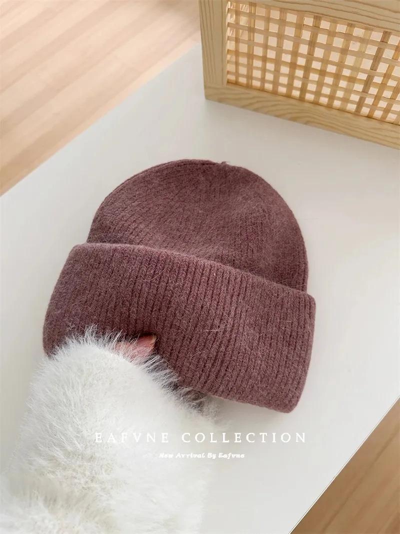 1pc Warm Knit Beanie for Men Women,Slouchy Beanie Hats Winter Knit Cap Soft Ski Hat Unisex,Thick Fisherman Cuff Plain Skull Caps