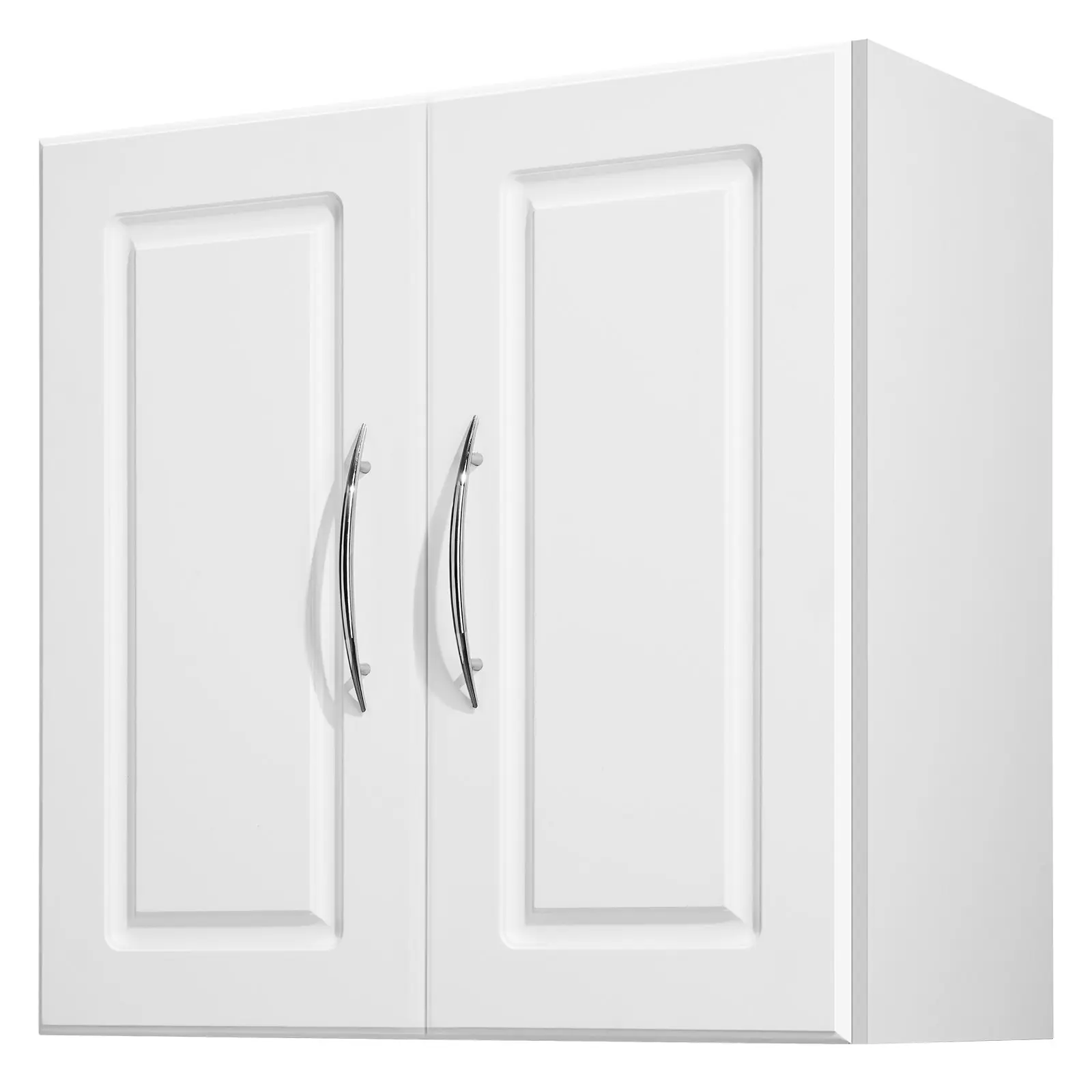 VEVOR Laundry Room Wall Cabinet, 2-Tier Wall Mounted Hanging Cabinet with Adjustable Shelf, Cupboard Storage with 2 Doors, for Kitchen, Bathroom, Laundry, 11.8x 23.6x 23.6 in (Dx Wx H), White
