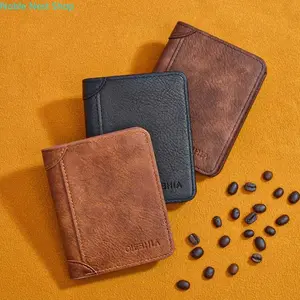 Men 2026 New PU Leather Trifold Wallet, RFID Blocking Large Capacity Multi-Slot Card Holder, Built-in ID Driver License Compartment Durable Billfold for Daily Work & Business Travel Carry