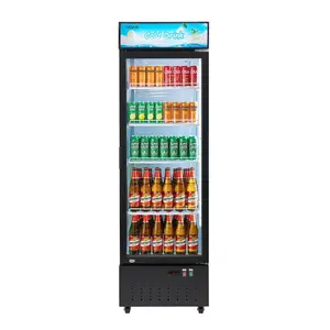 VEVOR Commercial Merchandiser Refrigerator, 12.7 Cu. Ft/ 360 L Glass Door Display Refrigerator, Upright Beverage Cooler with Customizable Lightbox, 4 Adjustable Shelves Soft LED Light for Home Shops