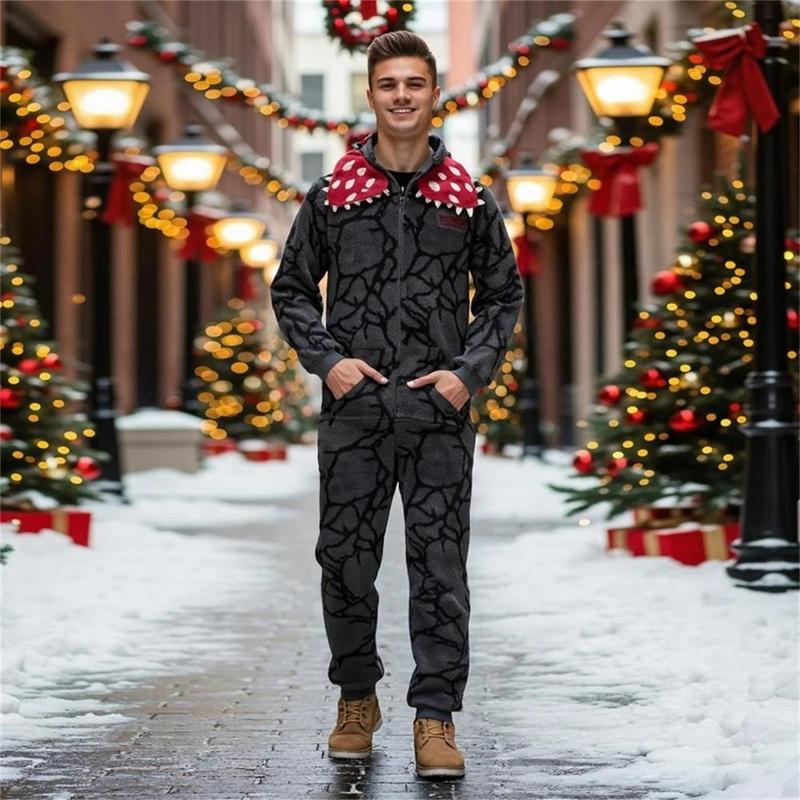 Fluffy Jumpsuit Cosplay Costume With Floral Headpiece Soft Warm Material Trendy TV Peripheral Gift For Fans Adults Unique Party Flannel Fleece Large Pockets