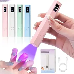 Rechargeable Portable UV LED Nail Lamp with Digital Display Dual Timer, Fast Cure Mini Gel Nail Dryer for Home Salon Manicure