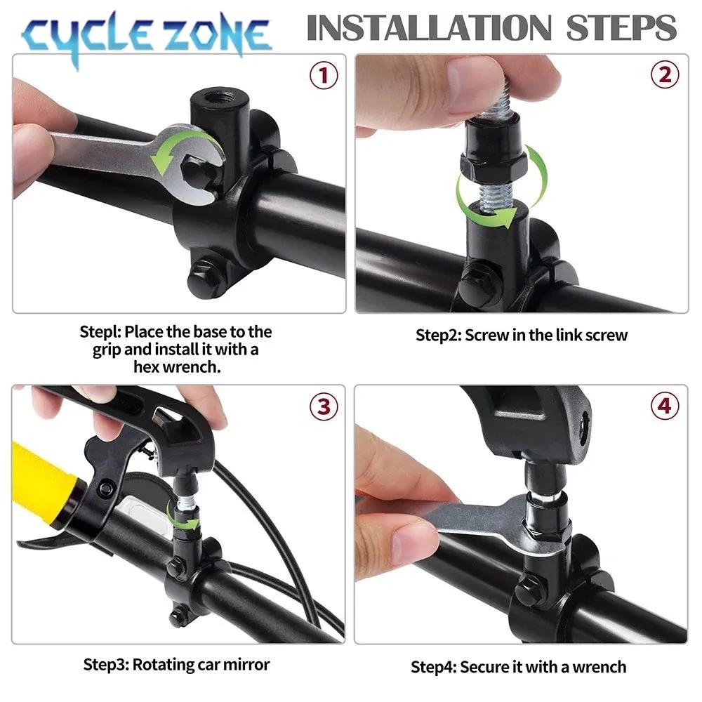 Bicycle Rear View Mirror Bike Cycling Clear Wide Range Back Sight Rearview Reflector Adjustable Handlebar Left Right Mirror