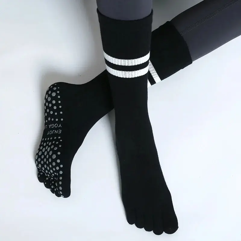 Women Non-Five Fingers Yoga Socks Mid-tube Breathable Pilates Sock Ladies Cotton Fitness Dance Ballet Socks,compression