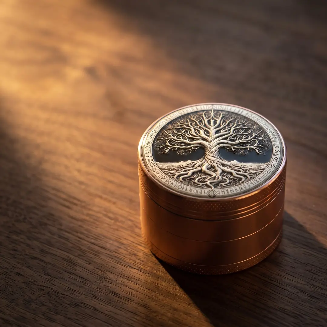 1.97 inch 50mm Gold Tree of Life Pattern Spice Grinder Metal Manual Four Layer Salt Grinder Pepper Mortar Spice Zinc Alloy Seasoning Spice Grinder Kitchen Cooking Accessories Kitchen Tool Gift