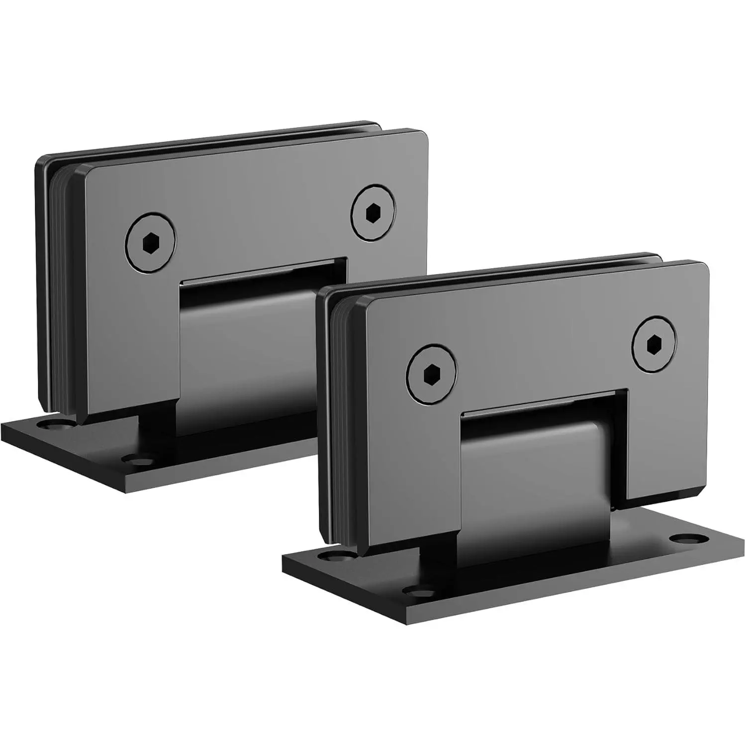 Glass Shower Door Hinges, 90 , Matte Black, 2 count | Fits 1/4" to 1/2" Frameless Glass, 100-110lb per Pair,Heavy Duty, 90° Opening Range, 25- Automatic Closing
