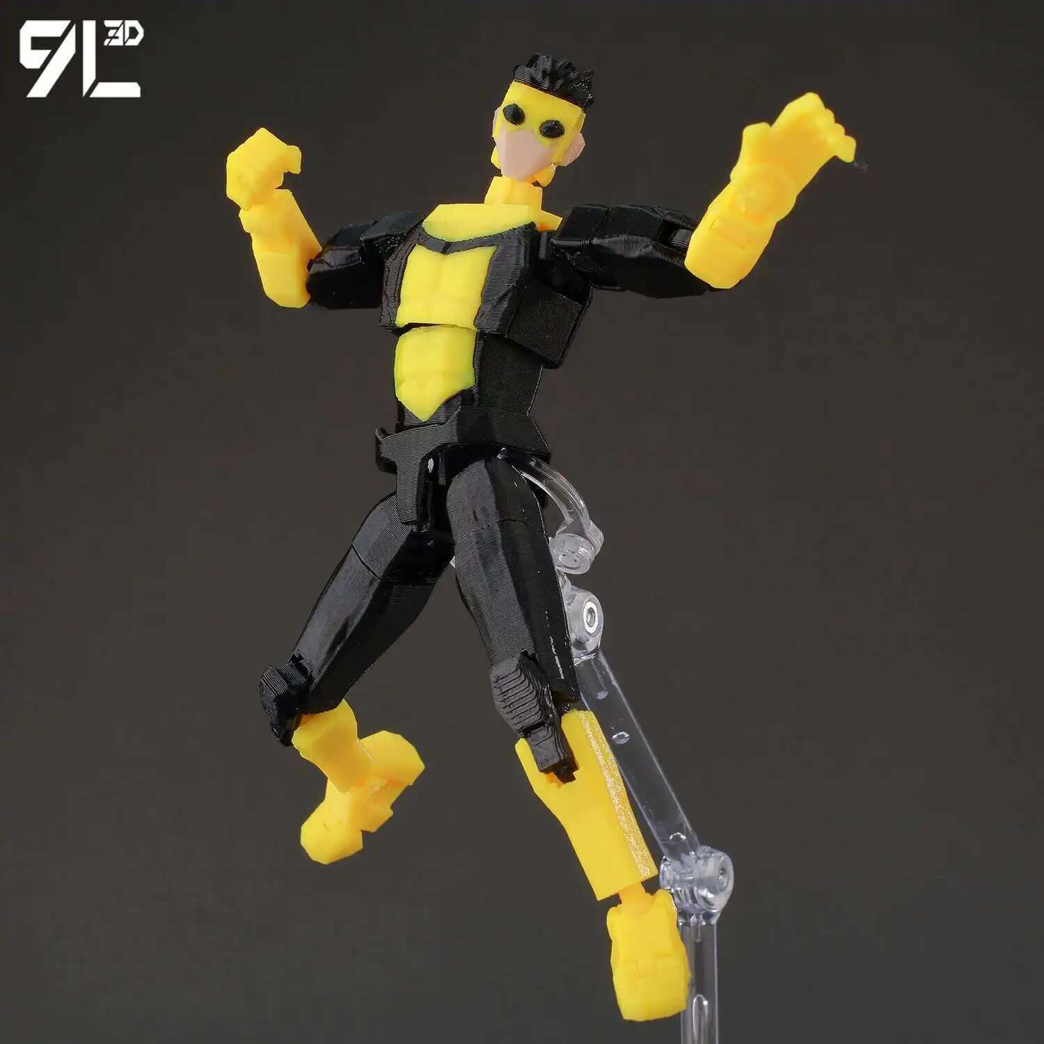 9L3D Dummy 13 Action Figure-Multi-Joint Articulated Lucky Anime Character Classic Superhero Design With Black&White Blue Costume