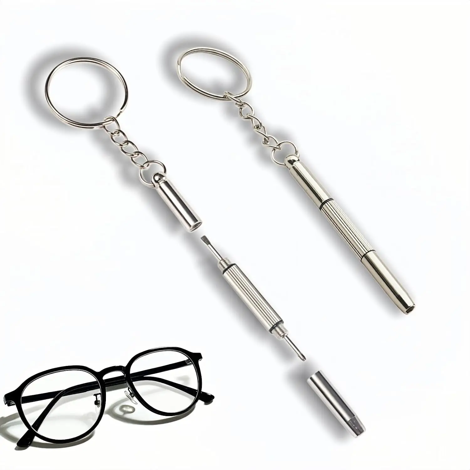 Glasses Repair Kit, 2-Pack 3-in-1 Precision  Set with , Mini Stainless Steel  Tool for Eyeglasses, Sunglasses, Phone, Watch, Laptop, and  (Flathead, Phillips, Hex)