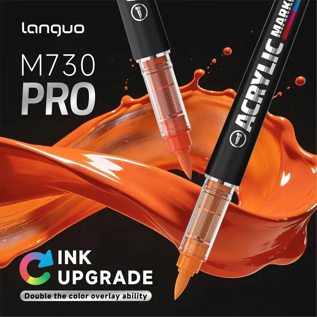 Languo Ink Pro Marker Pen Set, 192 Colors, Enhanced Coloring Power, Non-Blotting, Multi-Material Use, Fabric Storage Bag, Back-To-School Gift