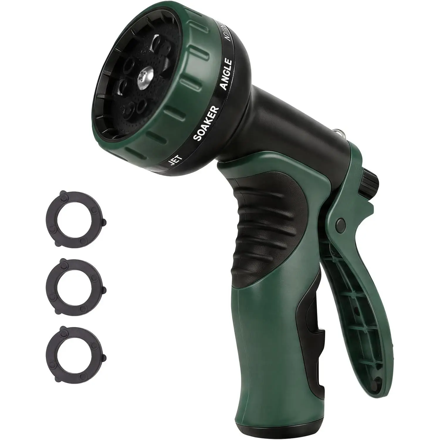 Garden Water Hose Nozzle, Water  Nozzle with 10  Modes Suitable for Watering , Iawns and Gardens,  Washing, Cleaning, Showering Pets and Outdoor Fun, Green