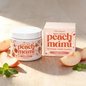 Peach Mami Firming Body Cream, Caffeine & Hyaluronic Acid, Smooth Glowing Skin, Moisture-Rich Formula, Daily Use, Body Care