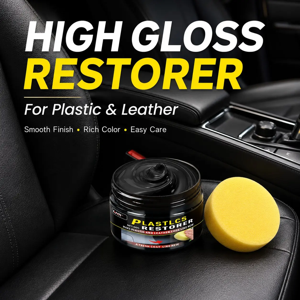 50g Car Plastic Repair Gel, Glossy Tire Agent, Rubber Polish, for Car Interior & Exterior, Dashboard Renovation