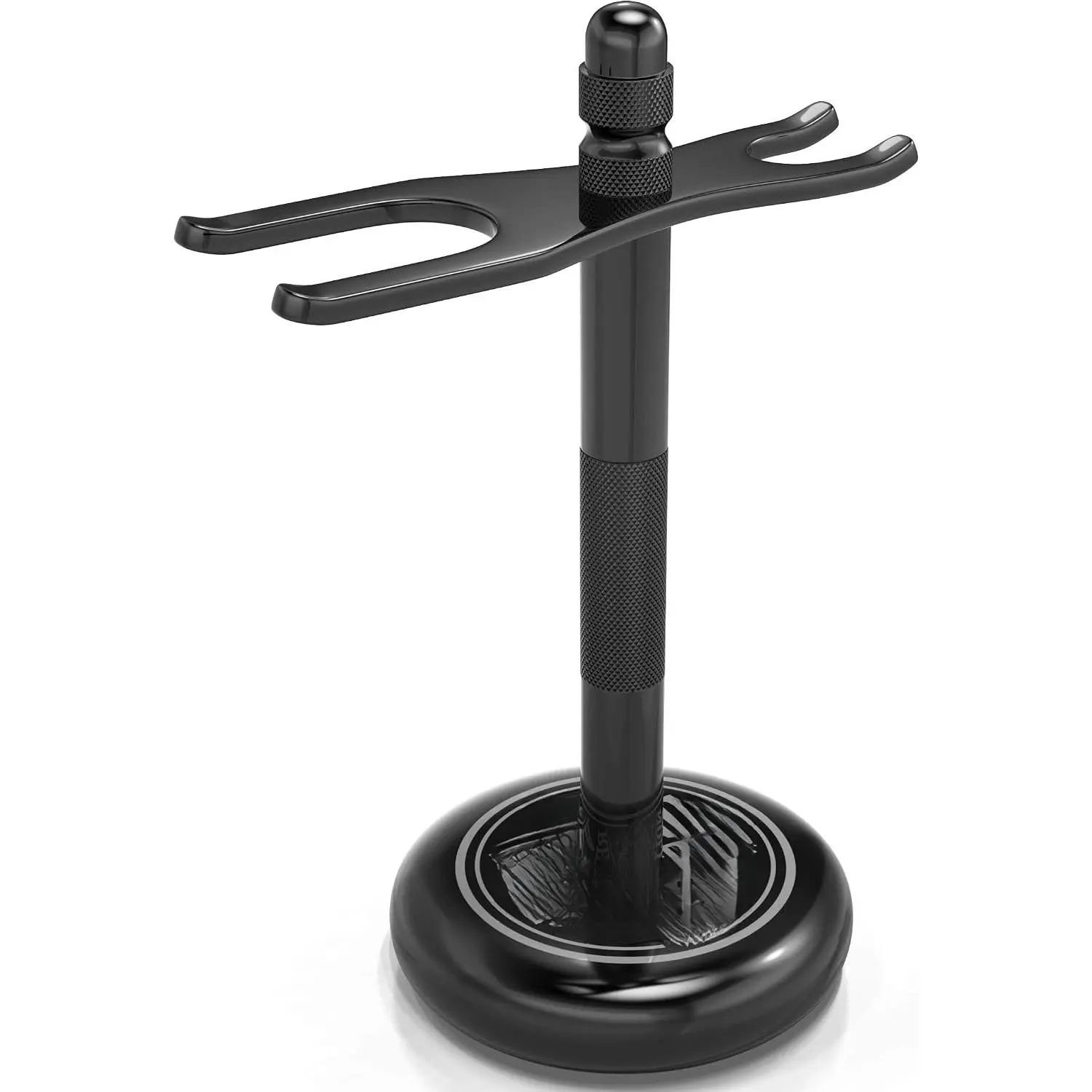 Safety Razor Stand - Black - 1 Count| Holds Razor & Shaving Brush - Weighted Bottom for Stability - Prolongs Razor Life - Sleek Black Design