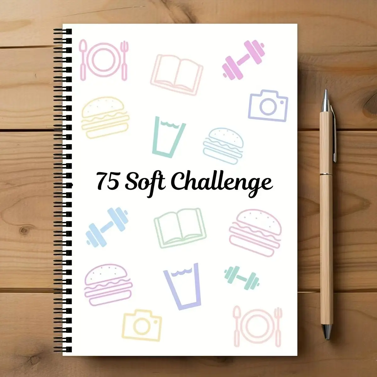 75 Soft Challenge Planner, Self-Improvement Journal, Goal Setting Organizer, Daily Plan Layout, Minimalist Design, Lightweight, Premium Paper, Planner Notebook