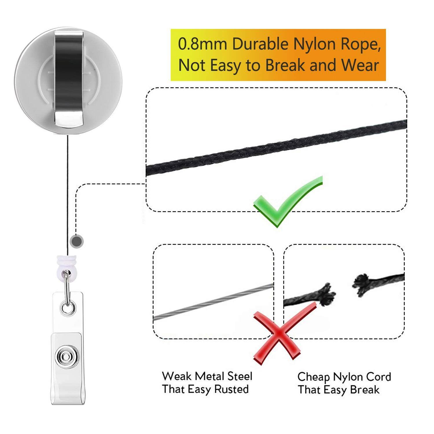 Retractable Badge Reel, Retractable Badge Holders, 1 Count Acrylic ID Holder with Clip, for Nurses, Doctors, Students & Office Staff, Identification Badges & Supplies