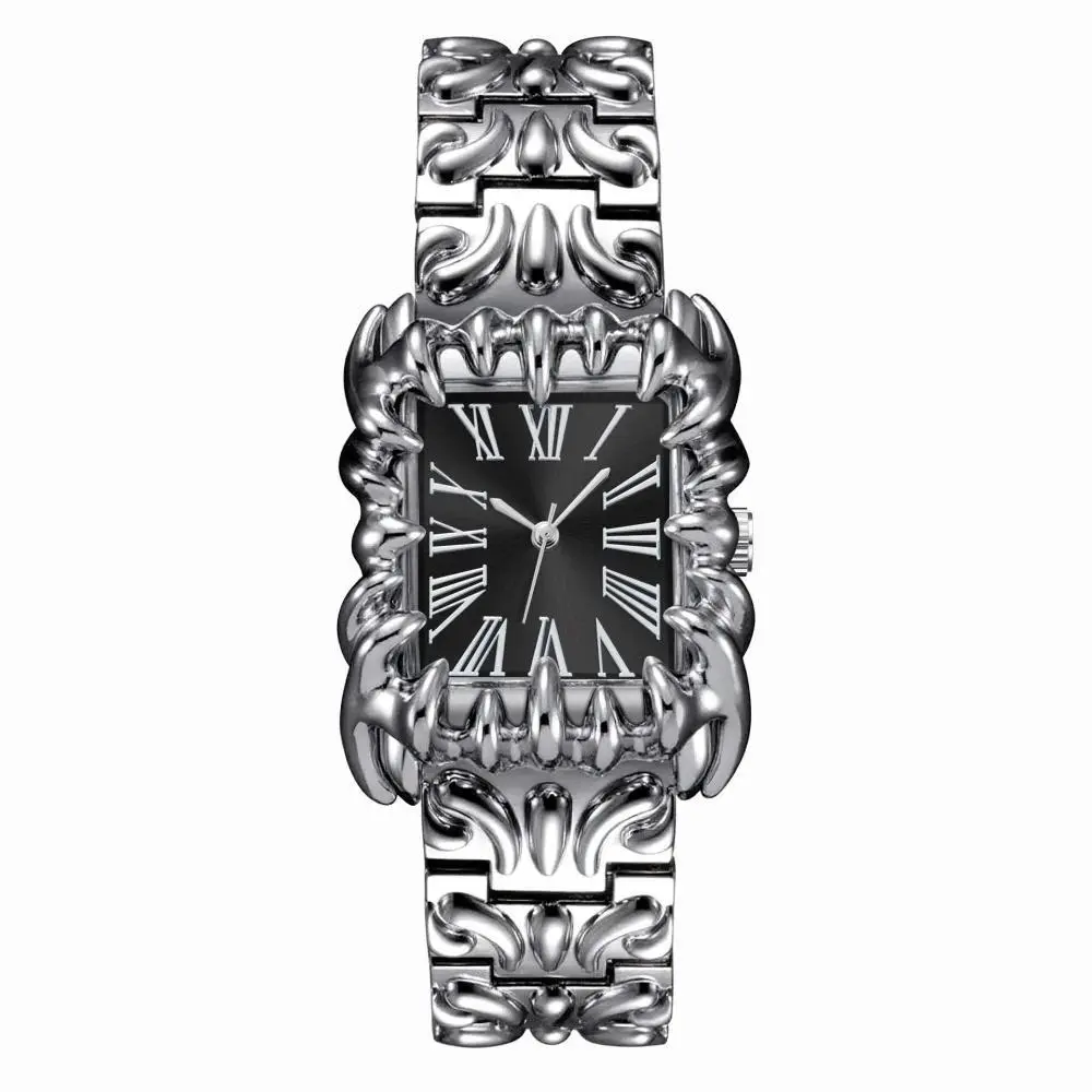 New Watch for Men and Women Claw Design Alabaster Watches Y2K Square Roman Numeral Quartz Wristwatches Gift Relogio Dropshipping