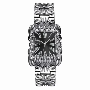 New Watch for Men and Women Claw Design Alabaster Watches Y2K Square Roman Numeral Quartz Wristwatches Gift Relogio Dropshipping