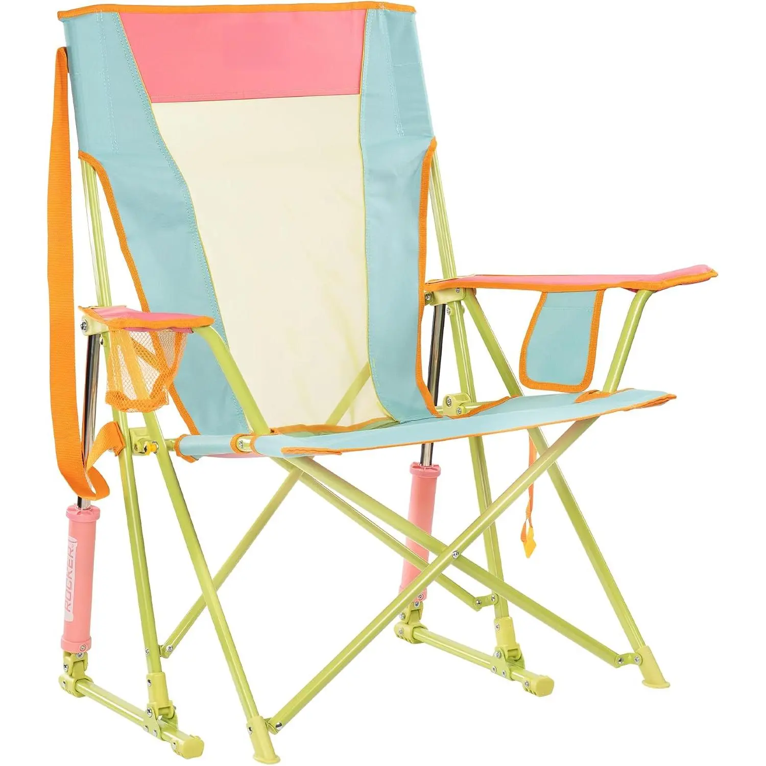 Outdoor Comfort Pro Rocker, Portable Fold‑Up Rocking Camping Chair, Sweet Tea Color