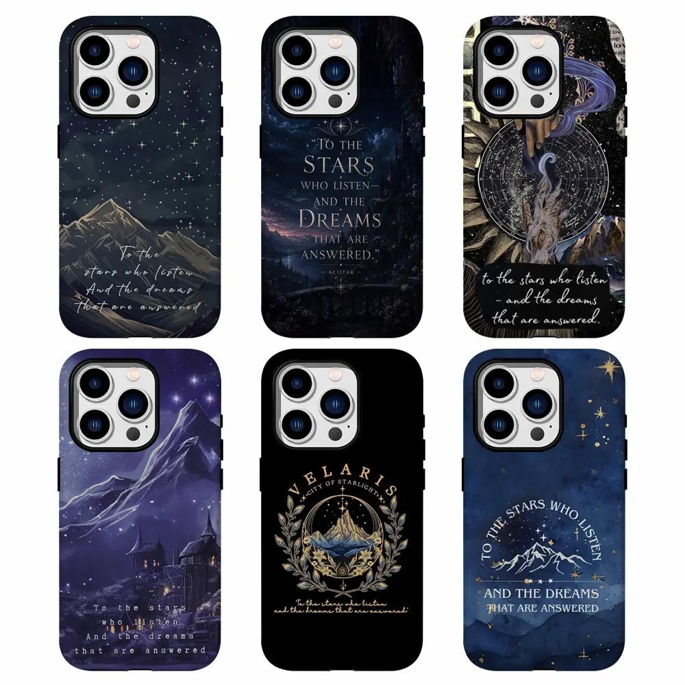 Acotar Inspired   lurvia Phone Case For IPhone 17/16/15/14/13/12/11Pro Max/Plus/AIR/X/XS/XR/XSMAX/7/8/PLUS,Celestial Fantasy,Shockproof And Drop-Proof Double-layer thickened Drop-Resistant, and Anti-Yellowing Gift for ACOTAR Bookish