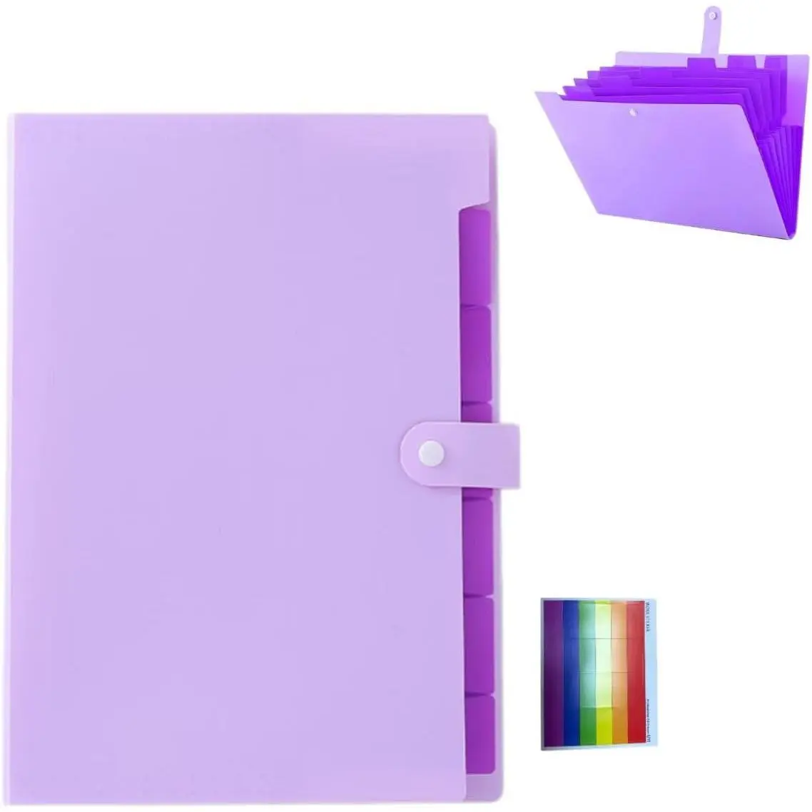 Accordion File Folder,8 Pockets Expanding File Organize with Labels,A4 Letter Size Paper Document Receipt Organizer Accordion Filing Folder for Classroom,,Office