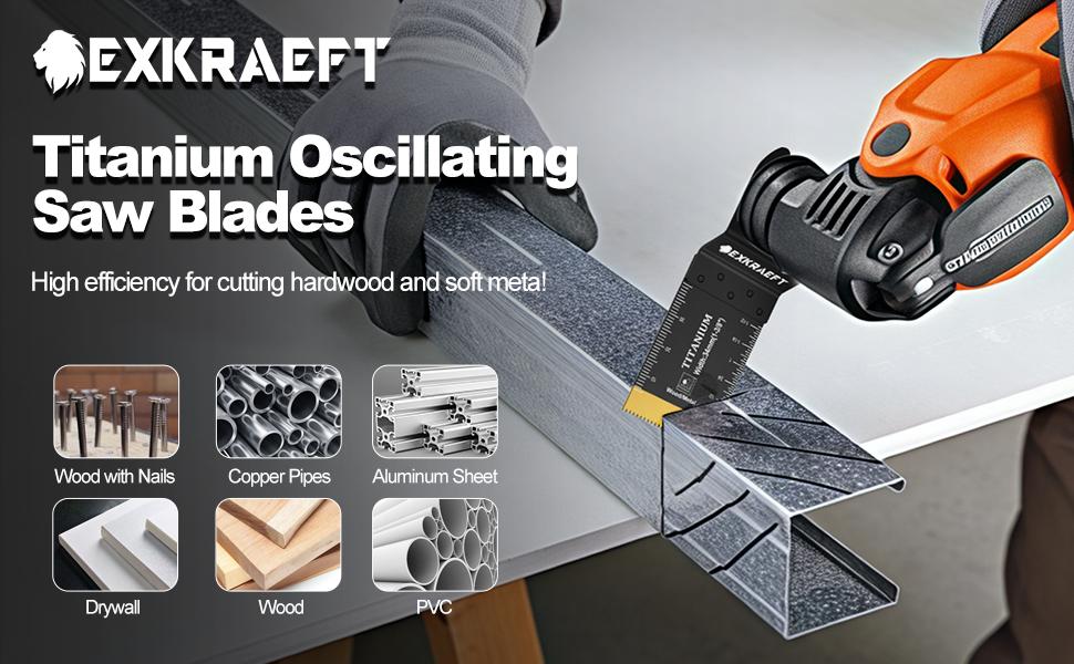 30 PCS Oscillating Tool, Universal Titanium Multi Tool Blades for Metal Nails Wood Plastic and Hard Material, Oscillating Saw Blades Fit Milwaukee Ryobi Rockwell Fein