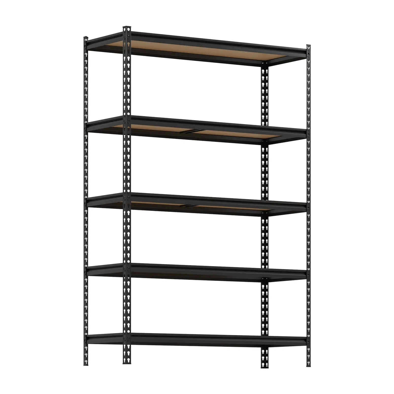 GARVEE5-Tier Storage Shelves, Heavy Duty Metal Shelving Unit, Adjustable Garage Storage Shelving Utility Rack for Warehouse Pantry Kitchen Basement Laundry, Black, 48" L x 18" W x 73" H