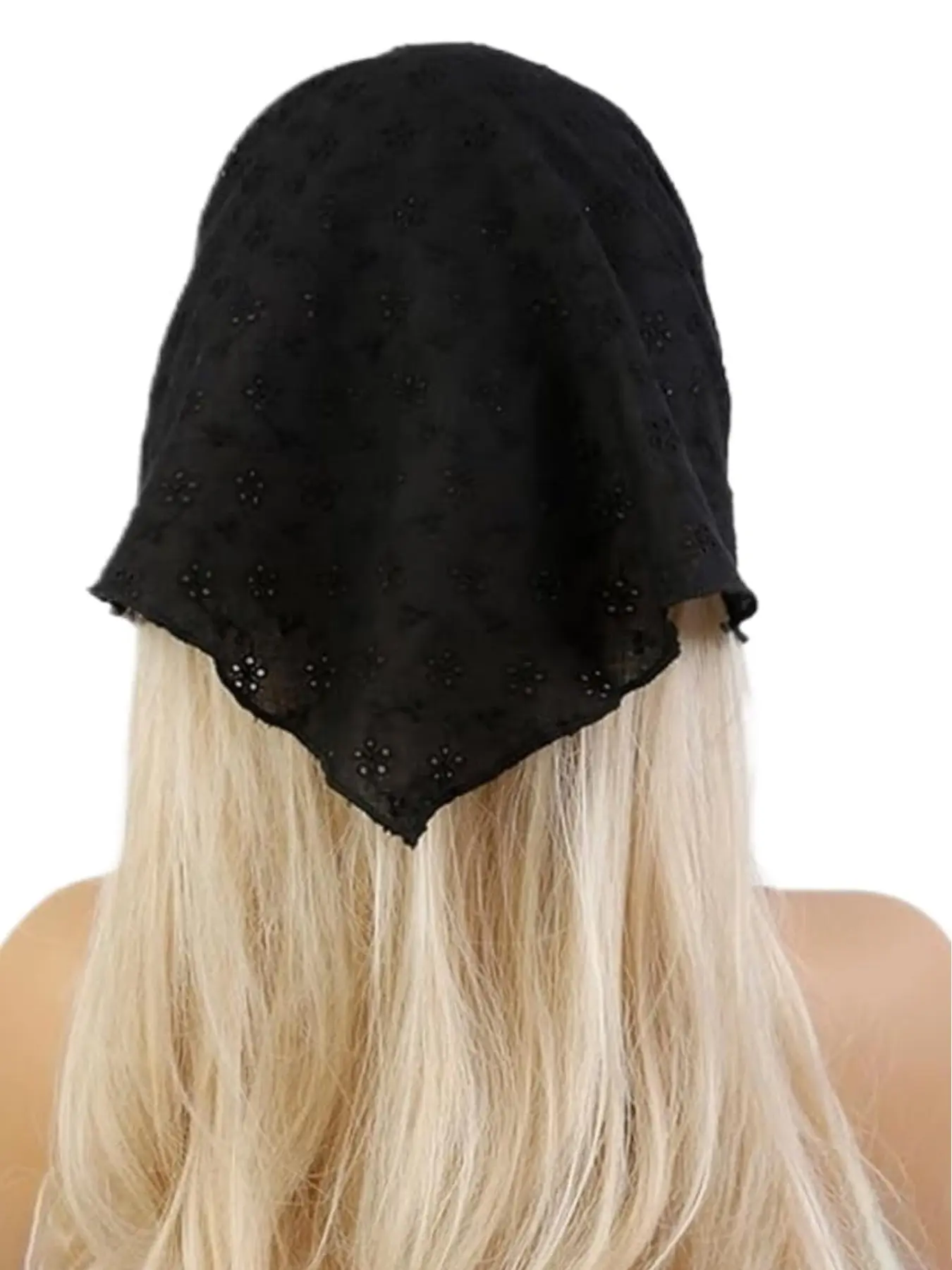 Head Scarf Headband for Women’s Hair hair - Black Bandanas for Women - Lace Hair Scarf Bandana Headband - Cute Stylish Head Kerchief Versatile Fashion Headscarf Summer Accessories