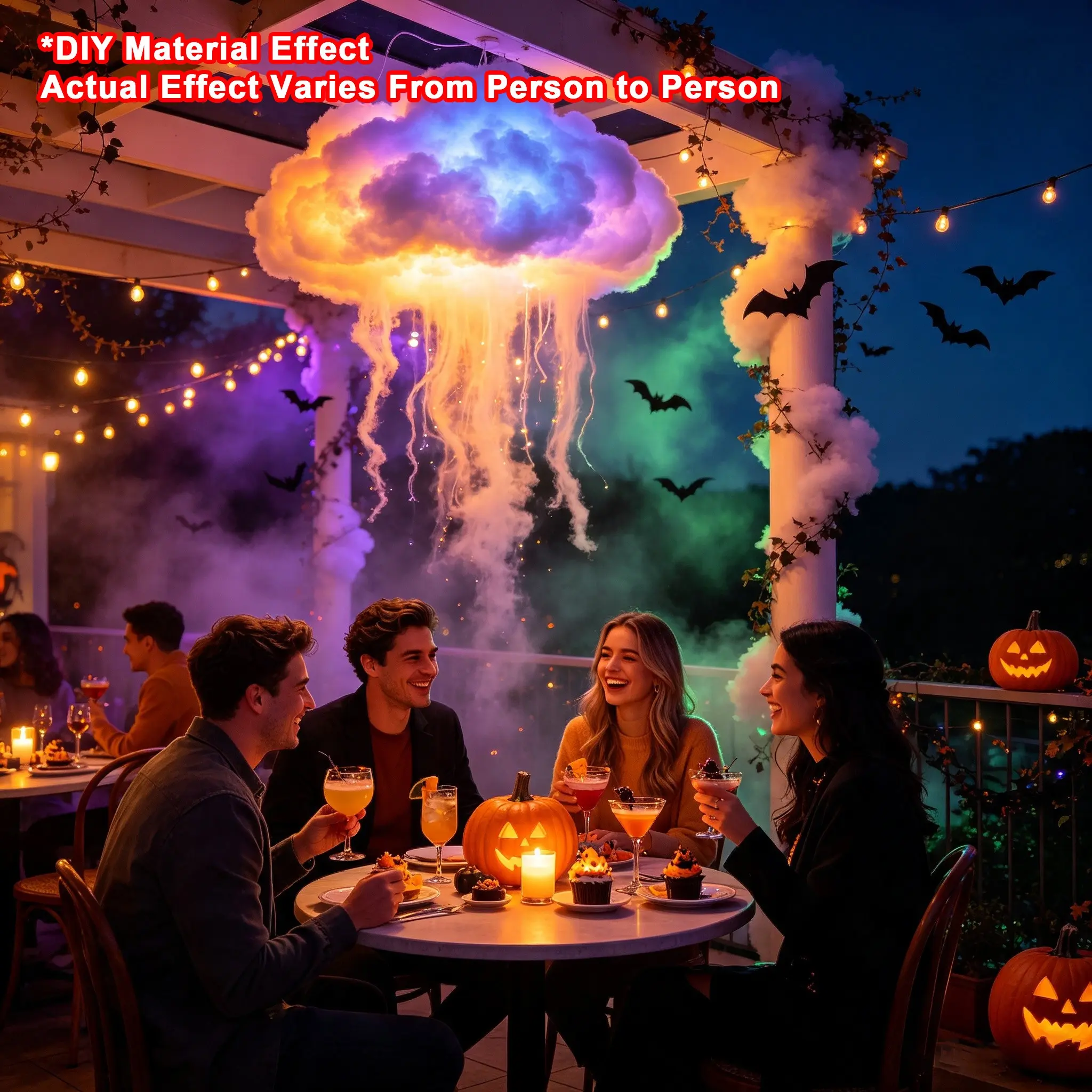 2/4/6/8-Meter Intelligent Thundercloud Light, DIY Decorative Light, With Music Synchronization, RGB Color Change, USB Power Supply, Non Waterproof, Suitable for Bedroom, Living Room, Game Room, Christmas and Other Holiday Decorative Wall Lights