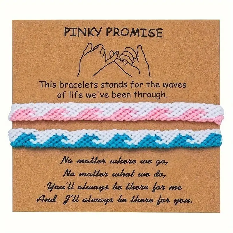 Vintage Wave Rope Bracelets, 2 Piece Matching Couple Set for Women and Men, Adjustable Best Friend Friendship Gift, Bracelets For Women, Matching Couple Bracelets
