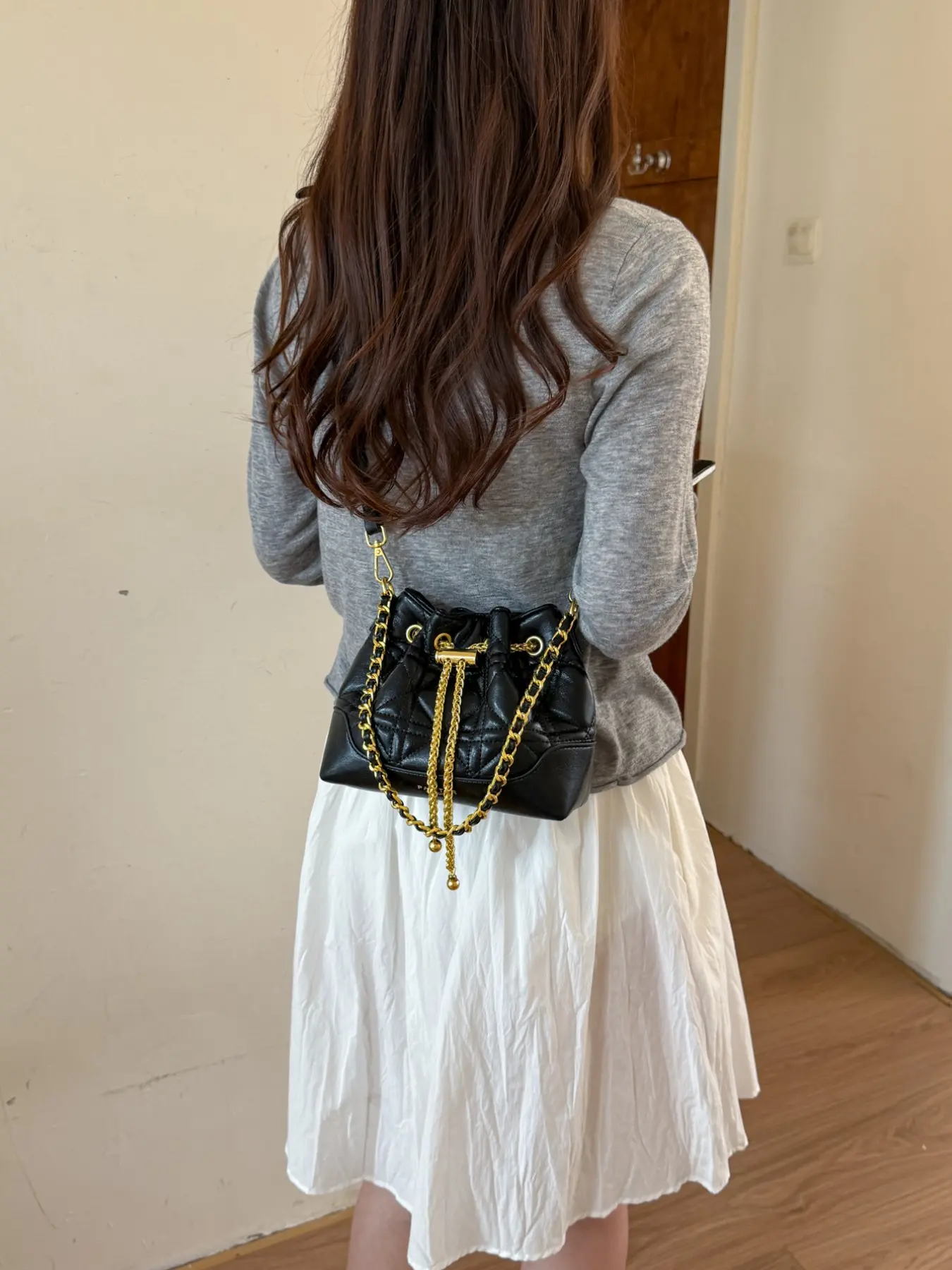 Fashionable PU Shoulder Clutch Bag, Lightweight Solid Design, All-Seasons Drawstring Bucket Bag, Ideal for Travel & Daily Use, Crossbody Shoulder Purse