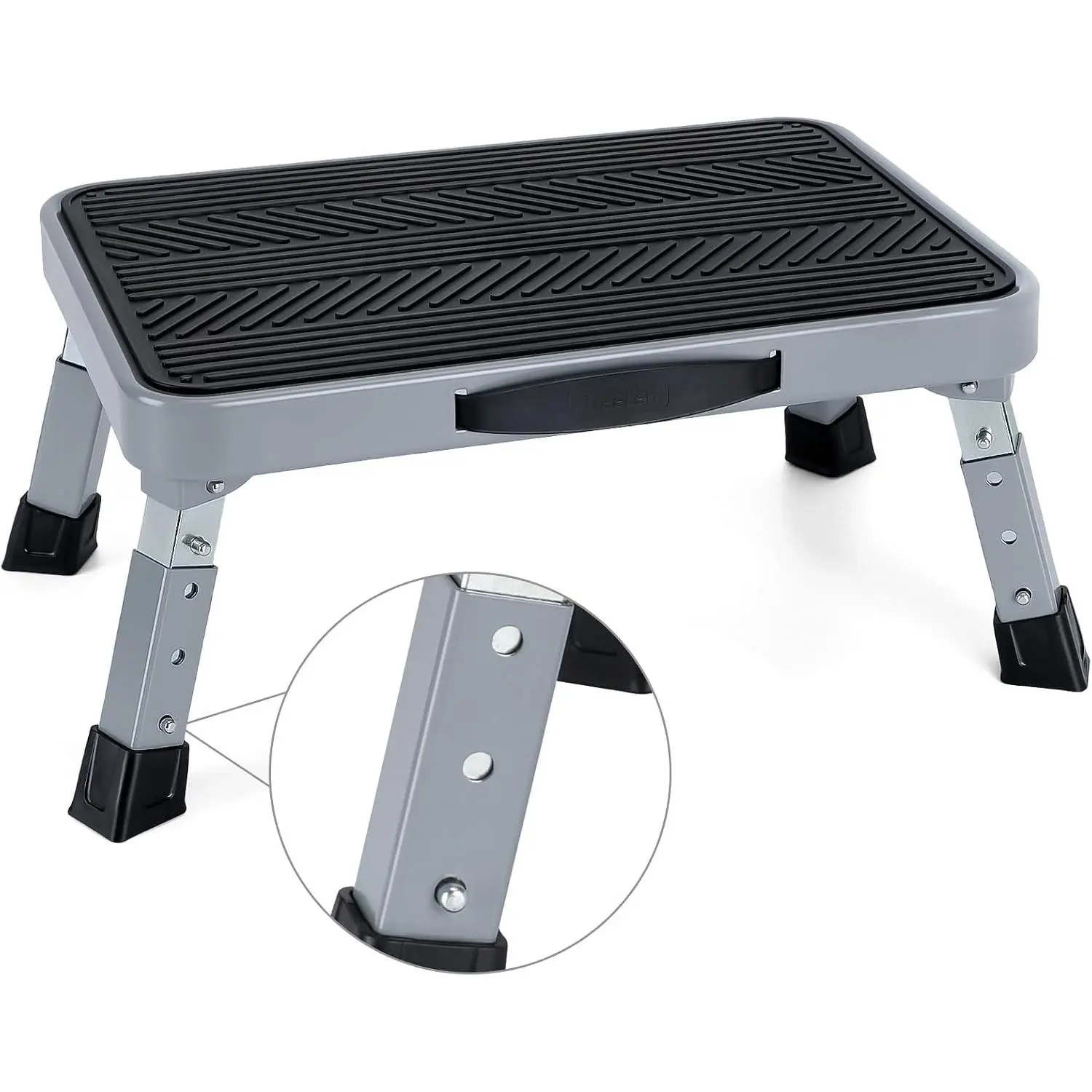 Height-Adjustable 7"- 9" Folding Step Stool with Non-Slip Platform 10" x 15" - Portable Step Ladder for Adults and Kids - Perfect for Office, Kitchen, Home - Sturdy - Supports up to 330 Lbs