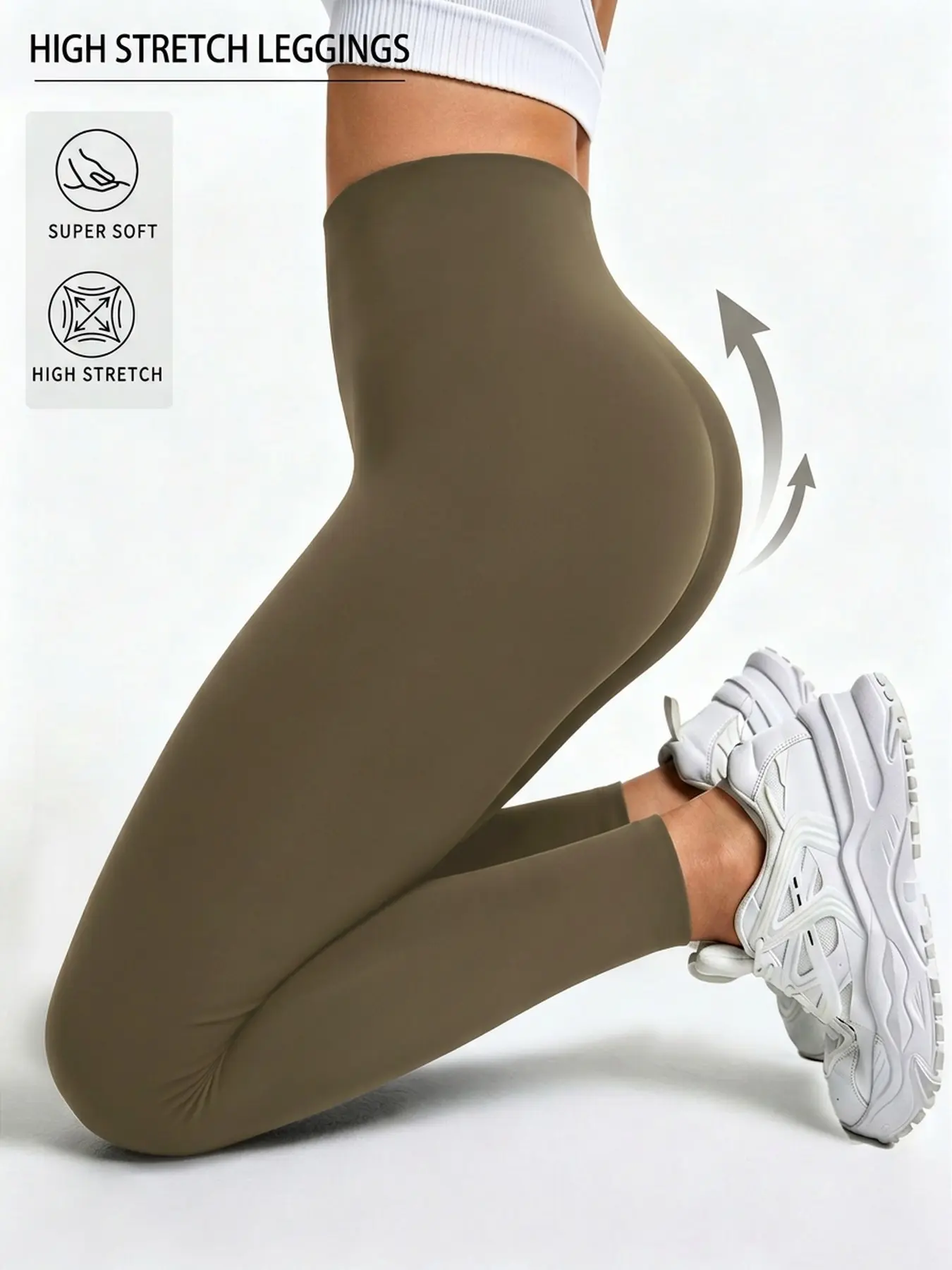 Women's Super Soft Leggings, High Stretch Tummy Control, No-See-Through Workout Yoga Running Pants, Ideal for Active Wear & Gym
