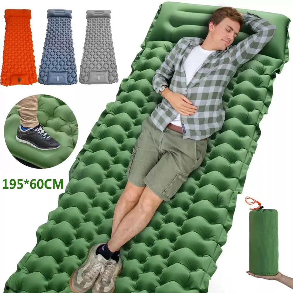 Inflatable Sleeping Pad, Foot Inflatable Sleeping Pad, Outdoor Camping Sleeping Mat, Foldable Inflatable Sleeping Pad