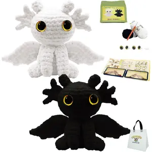 Crochet Kit for Beginners, Adults & , Complete  Starter Kit to Make 2 Amigurumi Dragons,DIY  with Easy-to-Follow Book & Video Tutorial, Soft Yarn, 2 Bags