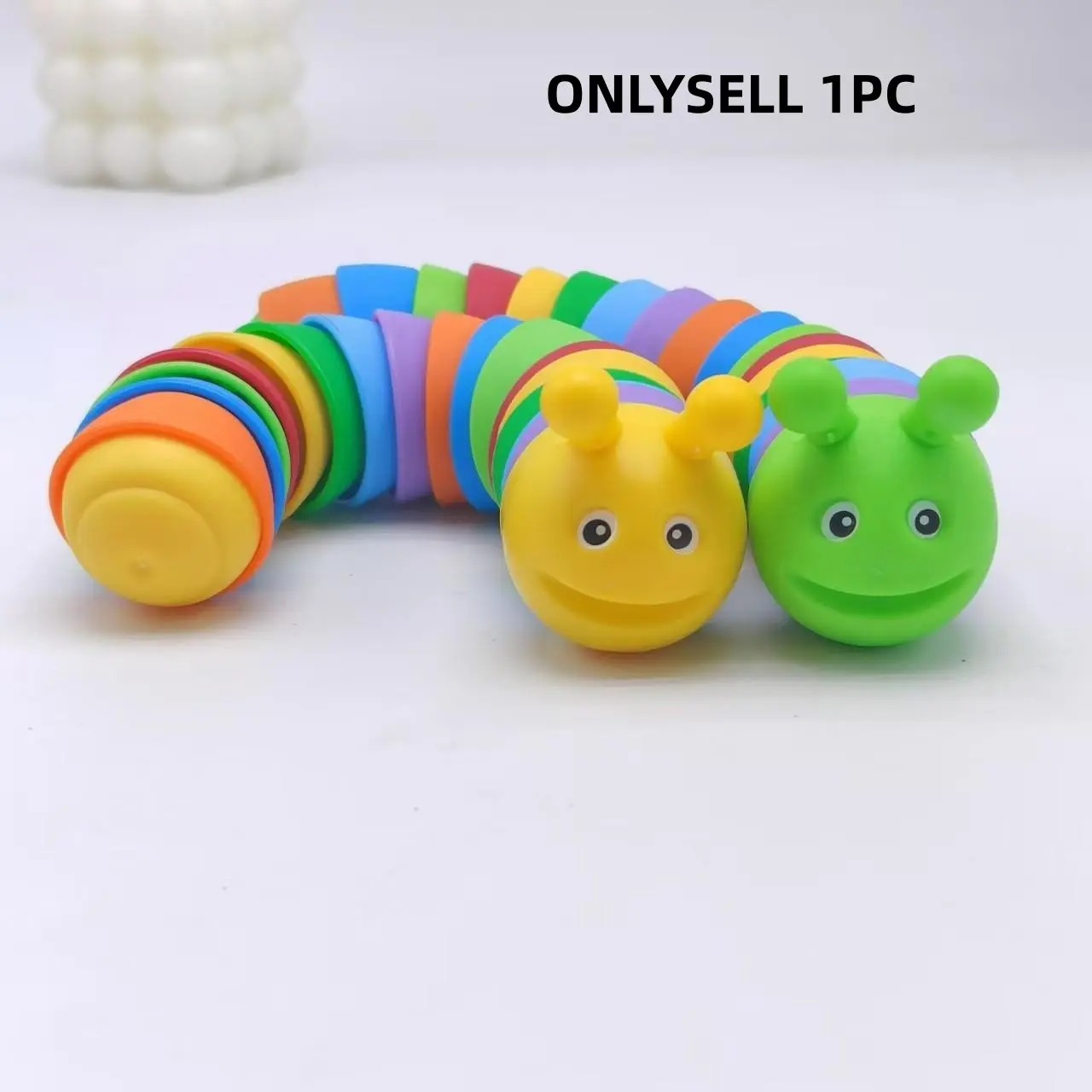 Rainbow Caterpillar Stress Relief Toy, Flexible Desk Pet Toy, Unique Rainbow Slug Novelty Gift, Soft Compression Fun for Adults, Soft Squishy Sensory