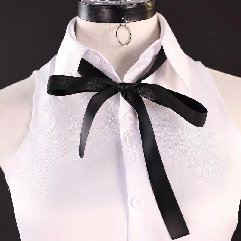 Japanese Anime Chainsaw Reze Cosplay Costume Outfits Shirt Tie Short Wig Neck Ring Women Anime Uniform Halloween Party Costume