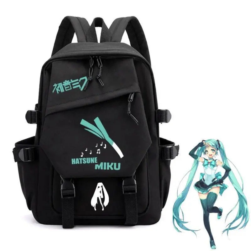 2026 hot item Hatsune Miku Miku Anime Peripherals Cartoon School Bag Creative School Bags for Male and Female Students Large Capacity Backpack