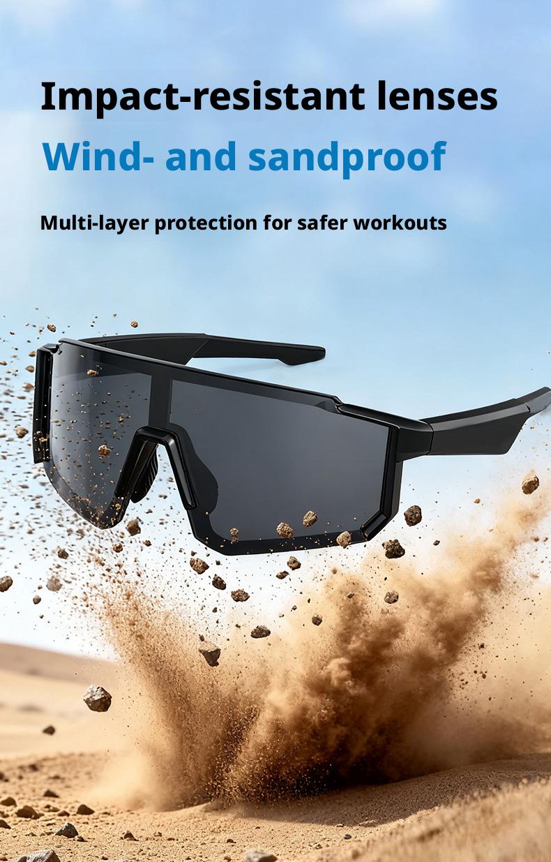 AI color-changing glasses, smart Bluetooth audio glasses, two-in-one headset, windproof goggles for cycling, outdoor sports cycling glasses