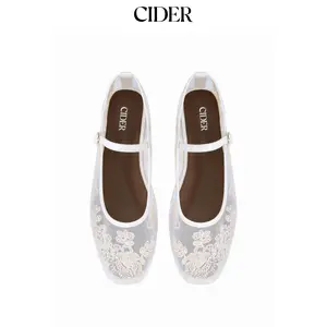 Cider EMBROIDERED MESH MARY JANE FLATS