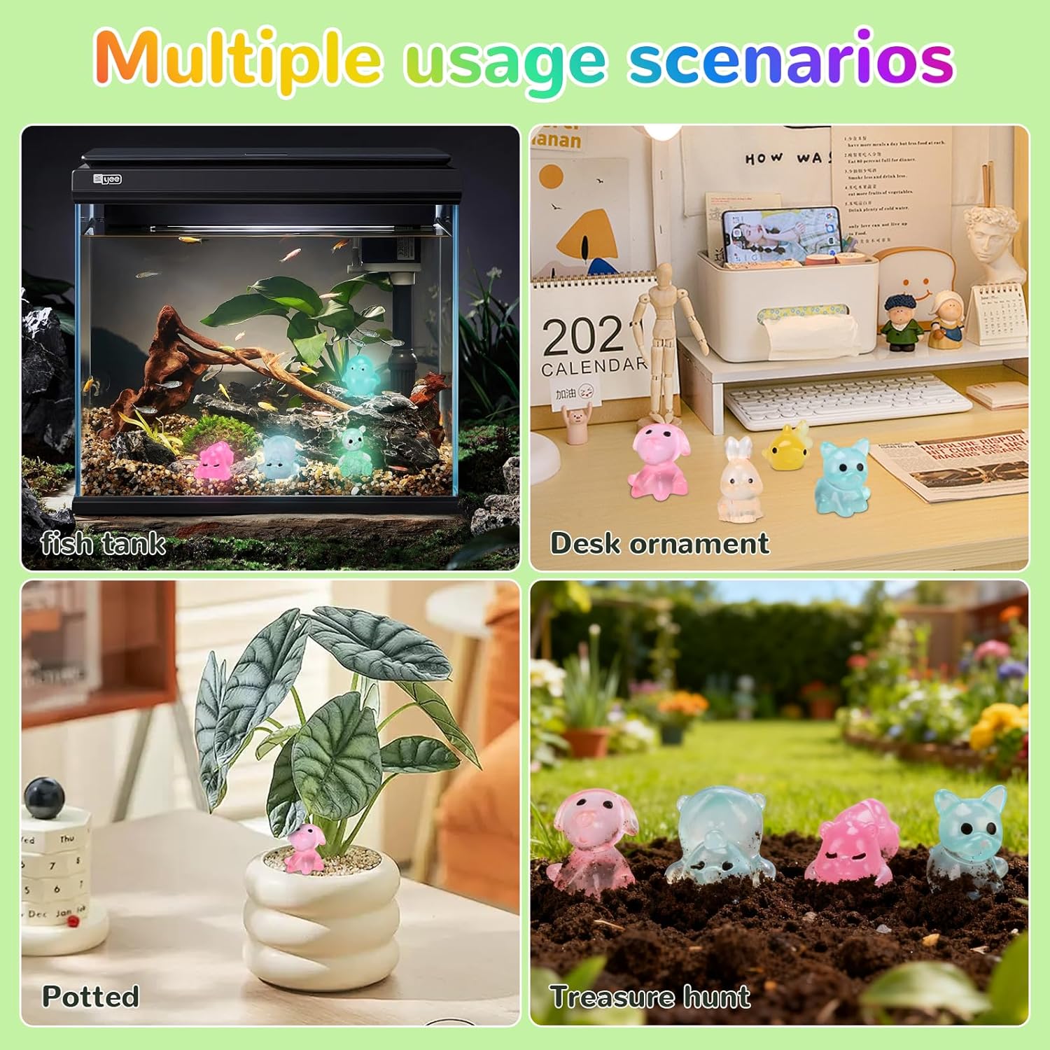 (100PCS) Mini Glow in The Dark Animal Resin Models, Mystery Resin Animals Blind Bag for Birthday Party Gift, DIY Crafts, Ornaments, Random Design