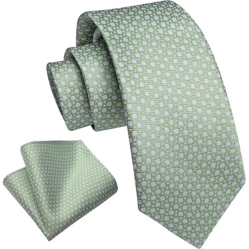 Boys' tie set, silk self-tie tie and pocket square, suitable for children aged 8-12, can be used for weddings, parties, school uniforms, and other occasions, sage green