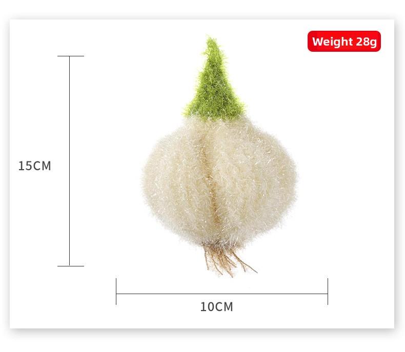 [1-3 pieces] Korean-style hand-woven garlic dishcloth, handmade non-greasy dishwashing cloth, bio-inspired vegetable cleaning cloth, cleaning cloth