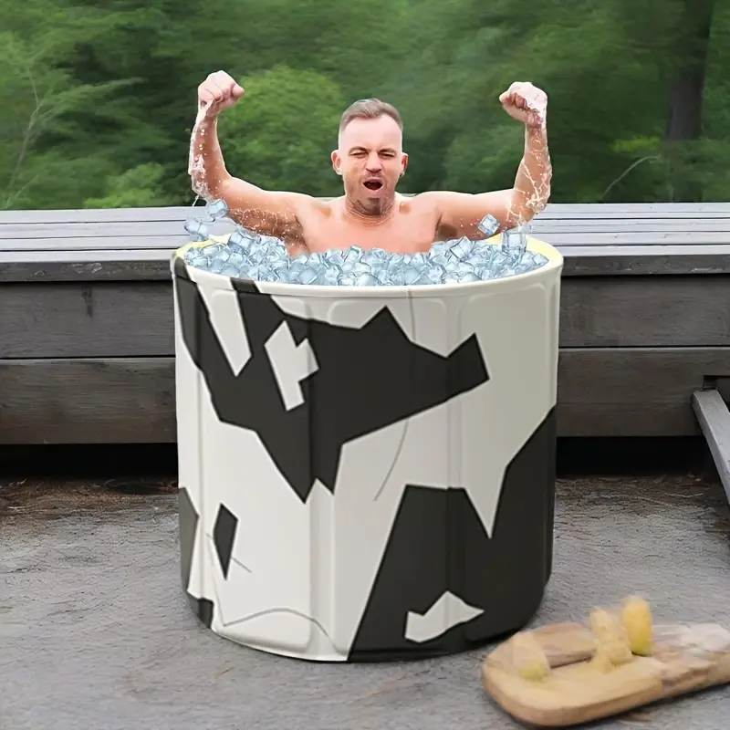 Adult foldable soaking bathtub, portable extra-large freestanding hot tub, insulated design, easy to install in small spaces and shower rooms