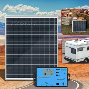 Portable Solar Panel with Controller, 1 Set 20W Solar Panel Charger, Solar Panels for Camping, Outdoor Solar Panel Kit for Mobile Power, Camping, Hiking, Car, Boat, Phone, Monitoring
